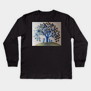 Thunder Bay Whimsical Tree Cats Kids Long Sleeve T-Shirt